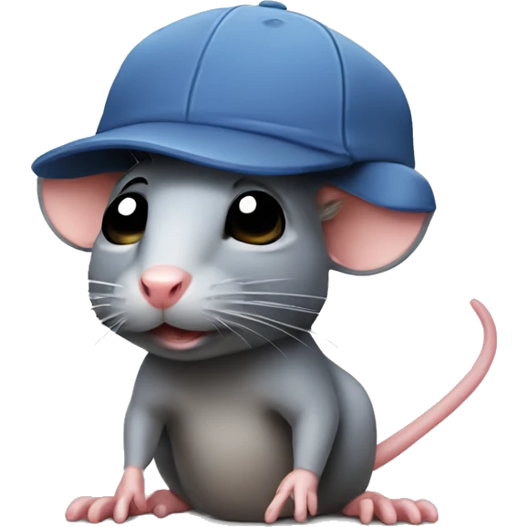 Rat with a little cap emoji
