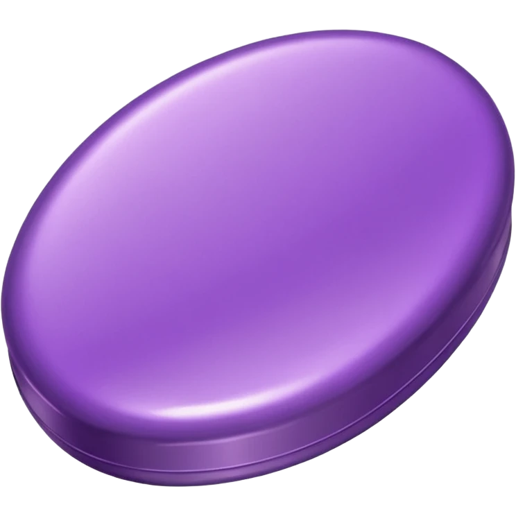 metallic purple oval candy in package emoji