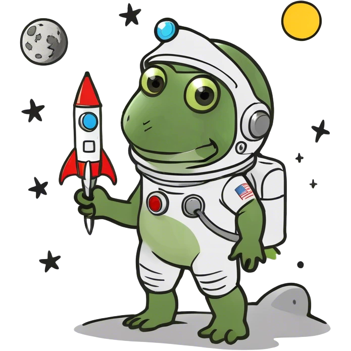 rocket science with a rocket, on moon emoji
