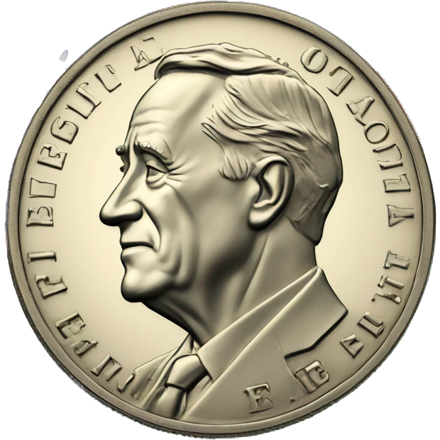 USD Dime coin with the Ethiopian flag as the background colors, but maintains the face of President Roosevelt, as well as “Liberty” and “In God we Trust” emoji