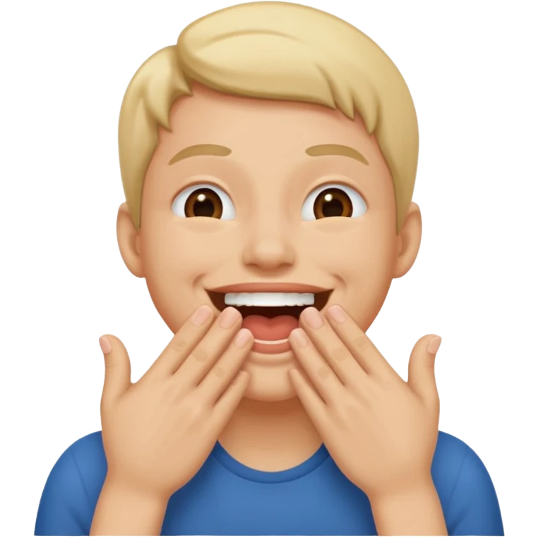 Laughing with hands on mouth emoji