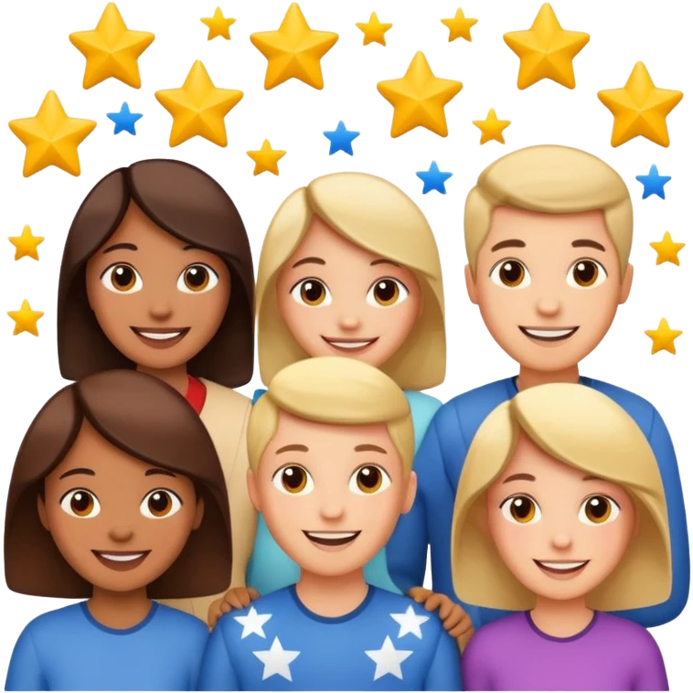 Make me an emoji for an app. The emoji is to highlight "social", "Real people", Reviews, trust, and brand recognition emoji