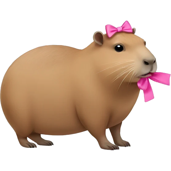 capybara with a pink bow emoji