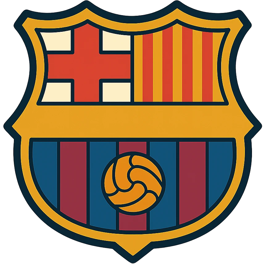 FC Barcelona badge, vibrant toon style, clean lines, no text emoji