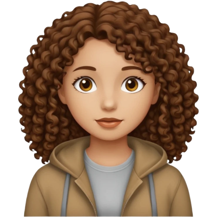 Zumbi de cabelo médio cacheado menina nova emoji