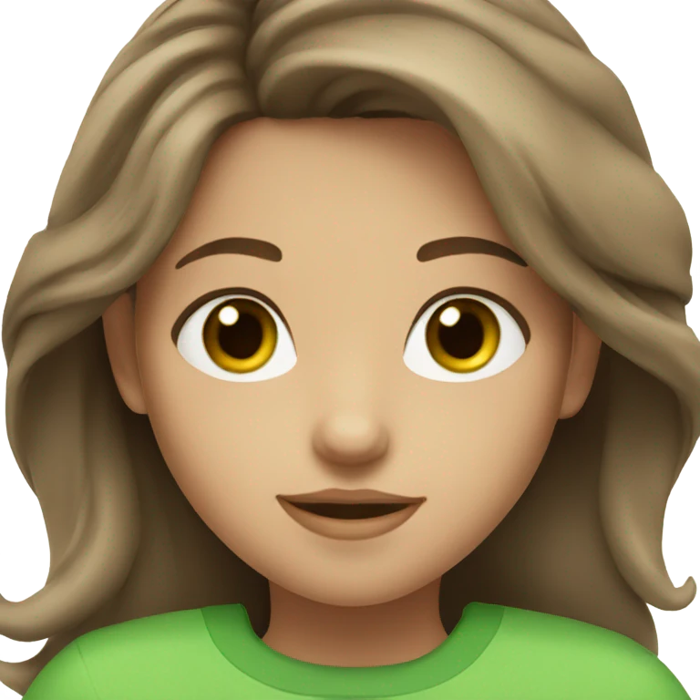 girl with brown hair and green eyes emoji