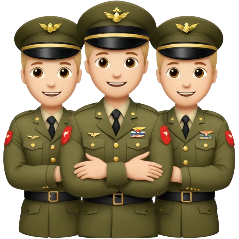 Soldados dando un abrazo de fraternidad emoji