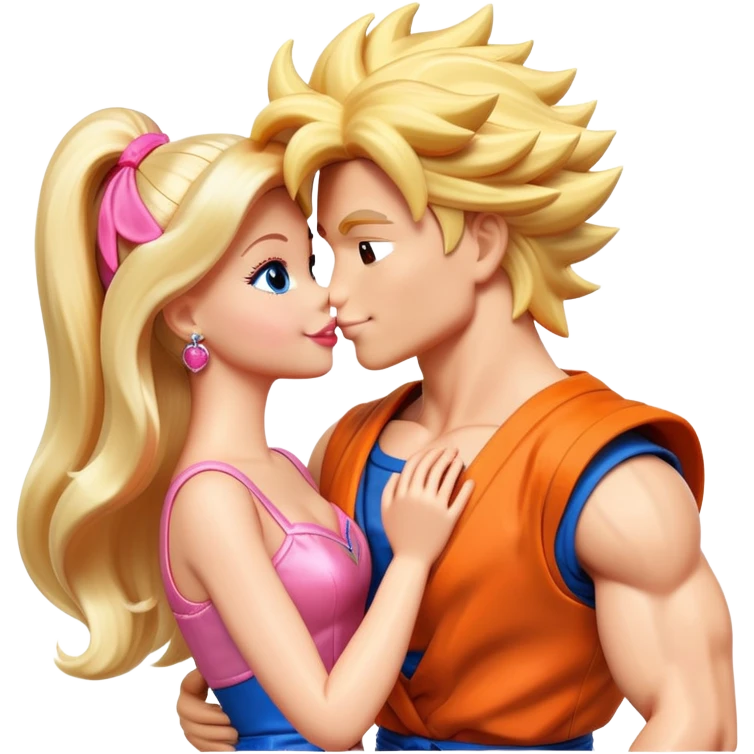 Barbie doll kisses Goku  emoji