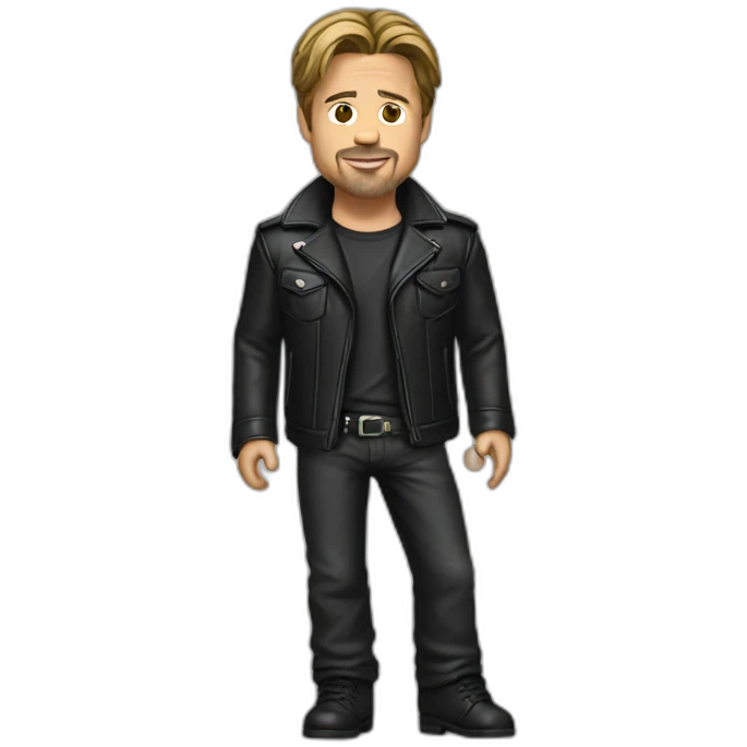 Brad pitt wearing a black leather jacket emoji