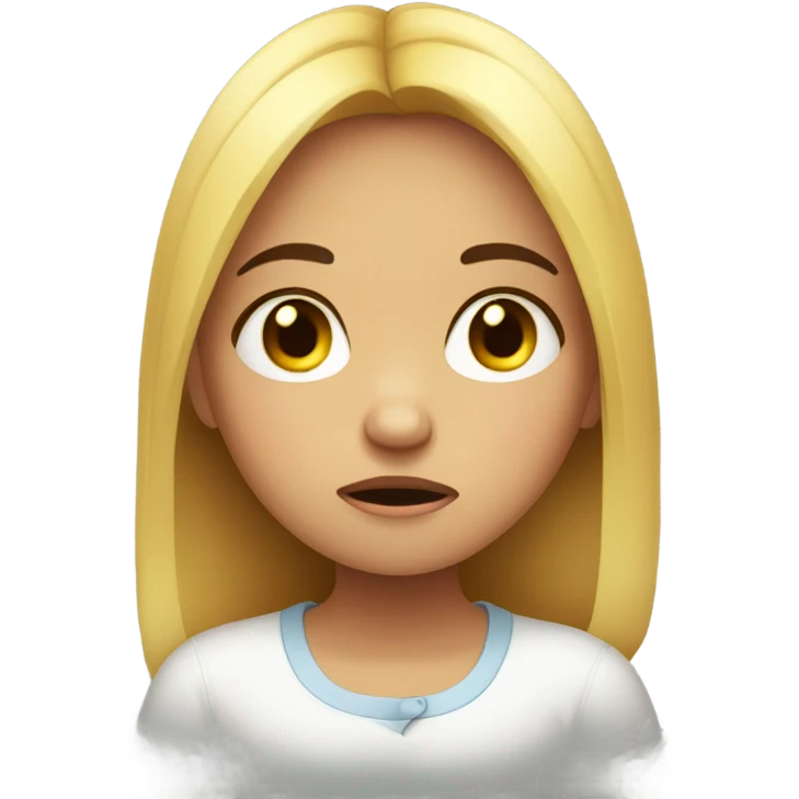 A distraught girl emoji