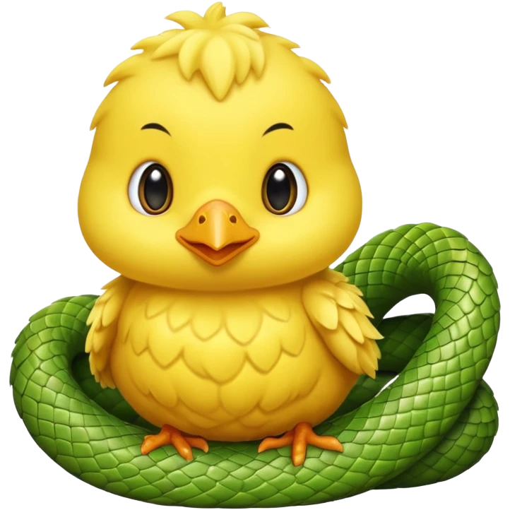 Baby chick and snake emoji