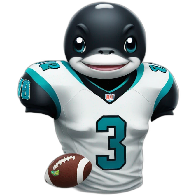 killer whale wearing a football jersey emoji