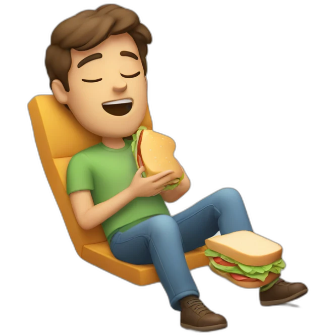 Guy dreaming with a sandwich  emoji