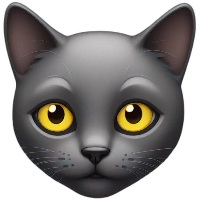Black cat with yellow eyes emoji