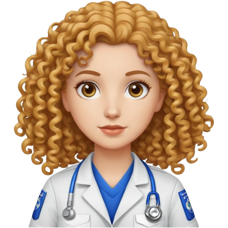 White girl curly hair EMT emoji