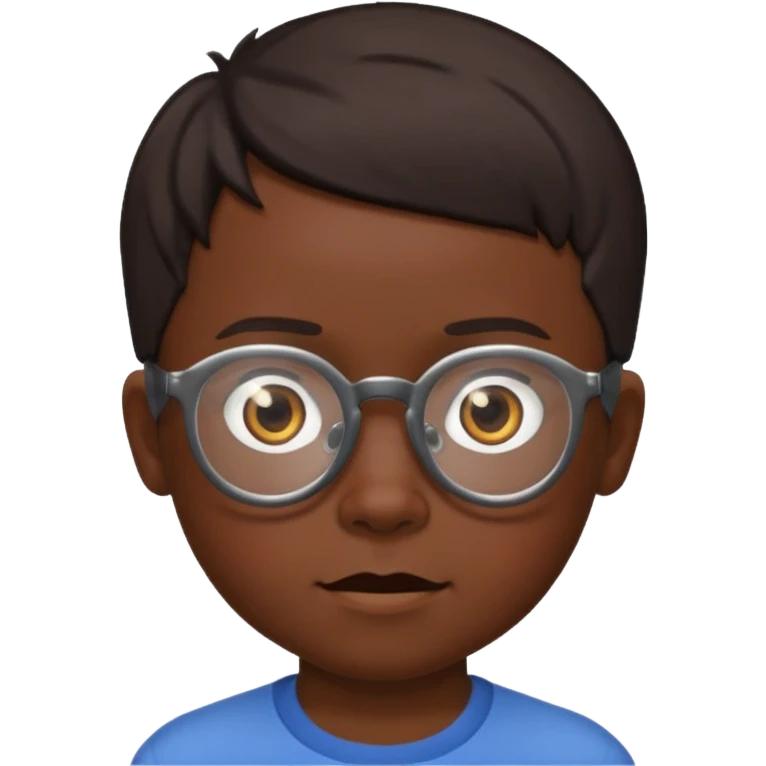 niño de 10 años, moreno, con gafas de ver y pelo corto emoji