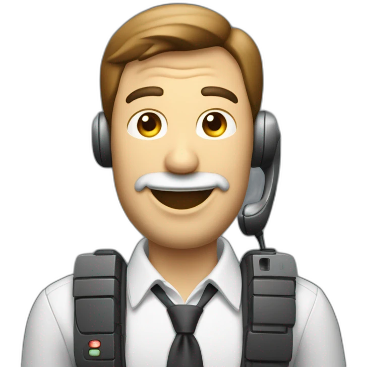 Hombre Telefono motorola con numeros llamando emoji