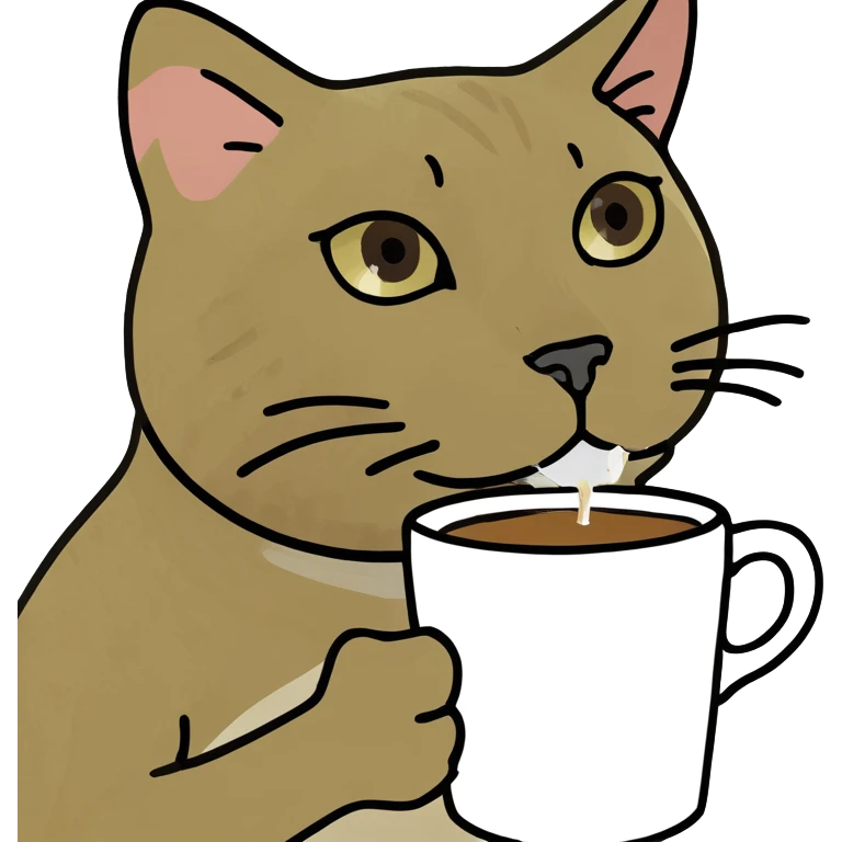 Cat drinking coffee emoji
