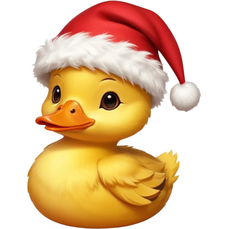 Un patito con gorro navideño emoji