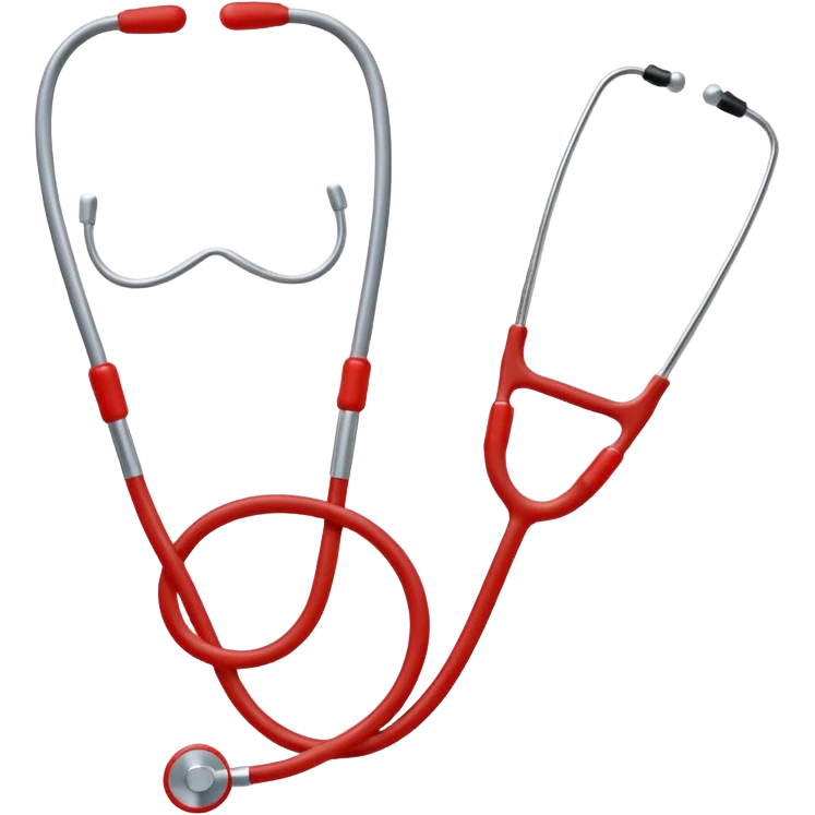 Red stethoscope thats prominent and single sided emoji