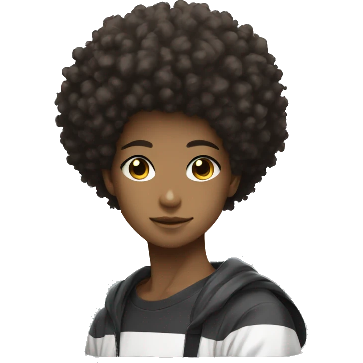 coupe cheveux afro High contrast anime  emoji