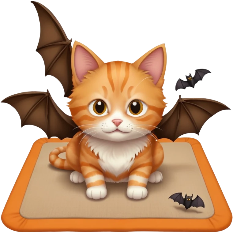 cat, mat, and two bats emoji