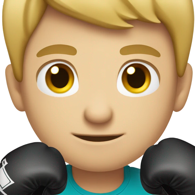 single caucasian boy in boxing gloves emoji