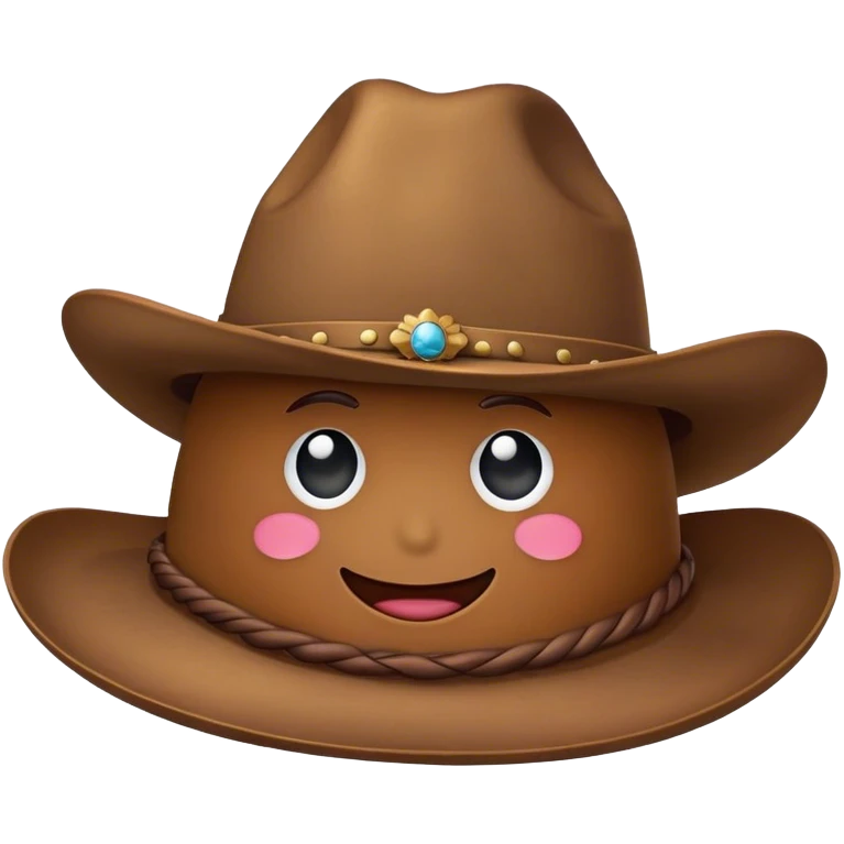 Poop emoji wearing a cowboy hat emoji