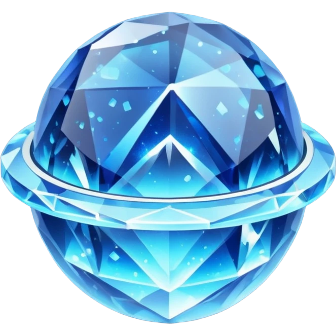 blue planet, Crystal Planet, surface covered in glowing crystals, have ring emoji