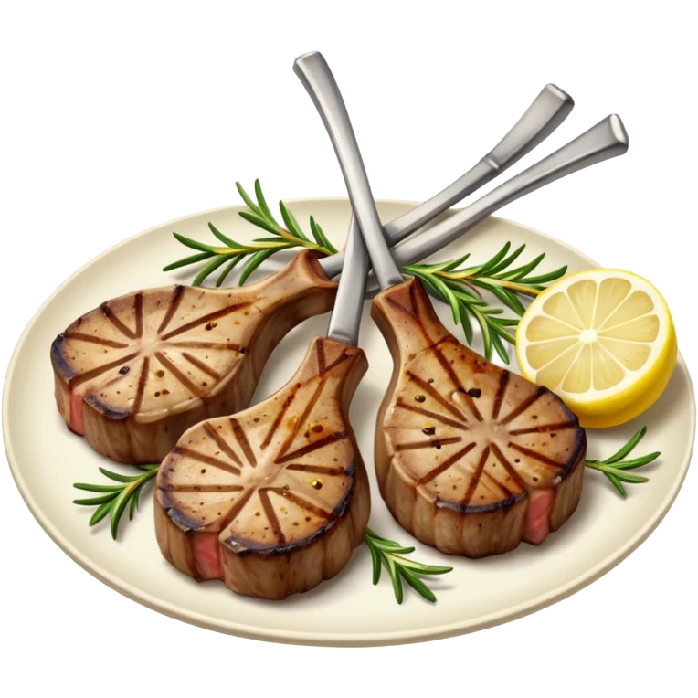 Grilled lamb chops with lemon and rosemary emoji