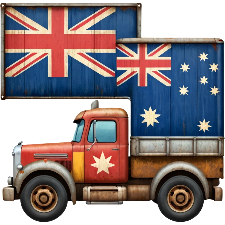 Old Mack truck with Australian flag  on door emoji