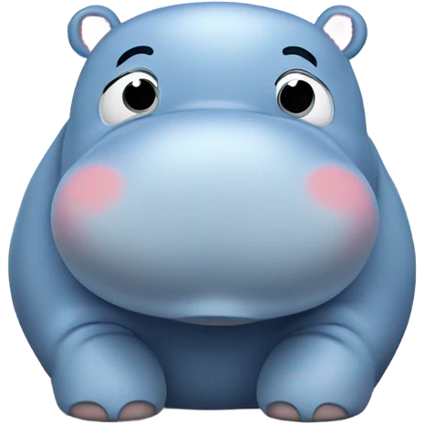 hippo with hearts emoji