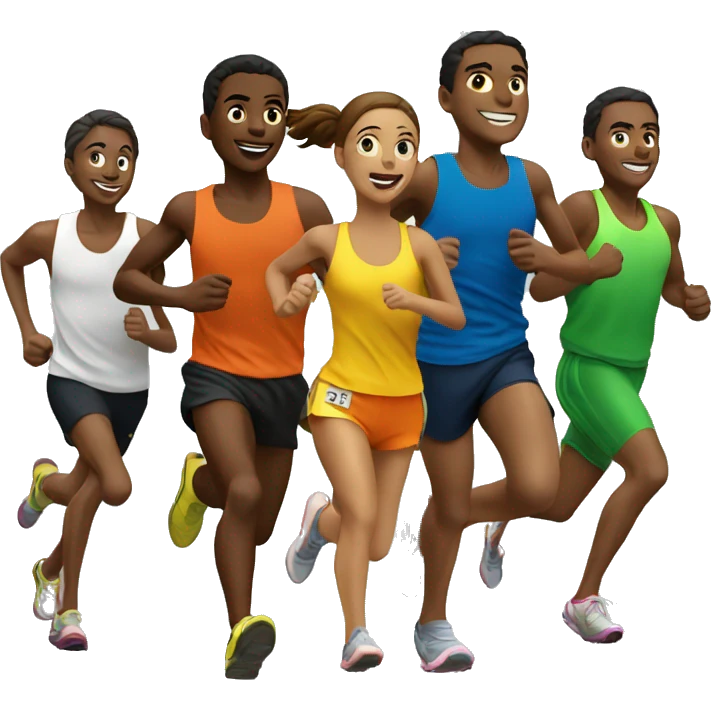 group of runners running together emoji