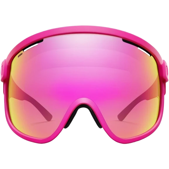 sporty hot pink shield visor sunglasses with maximalist thick frame, athletic design, rugged build, one-piece lens with pink gradient emoji