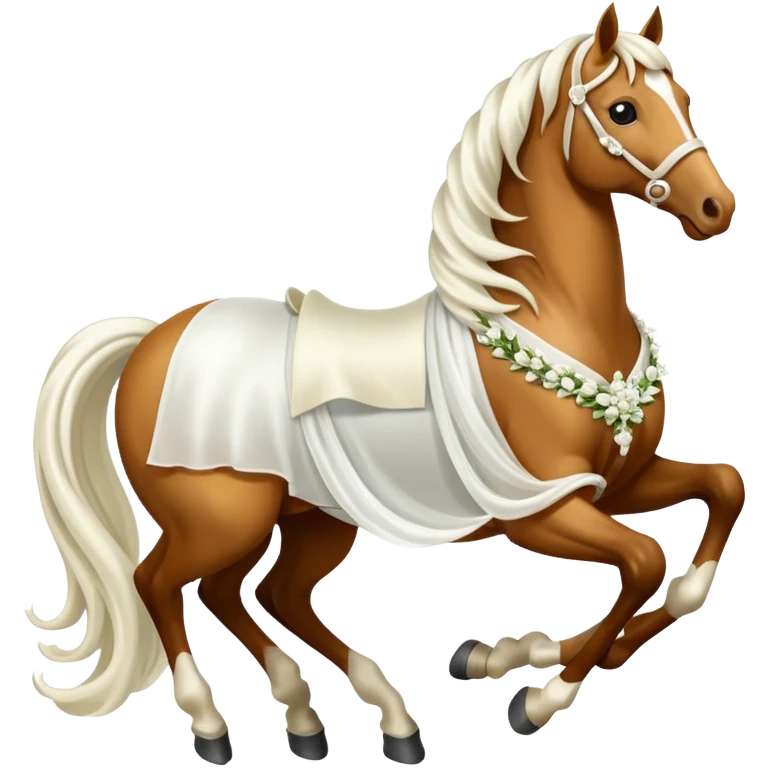 horse with a bridal train emoji