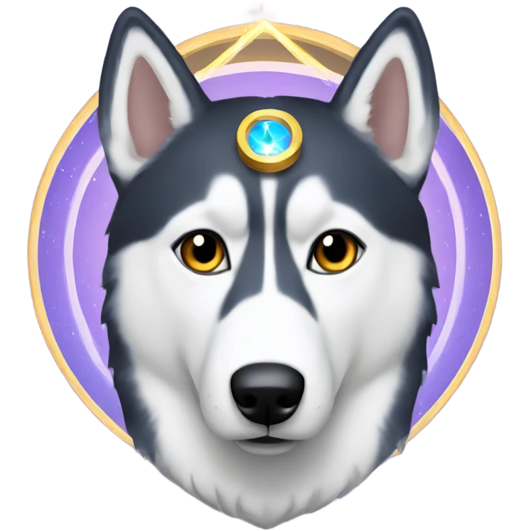 Husky with saint halo emoji