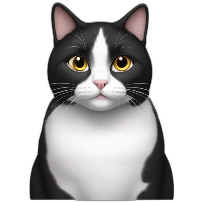 Female-black-and-white-fat-cat emoji