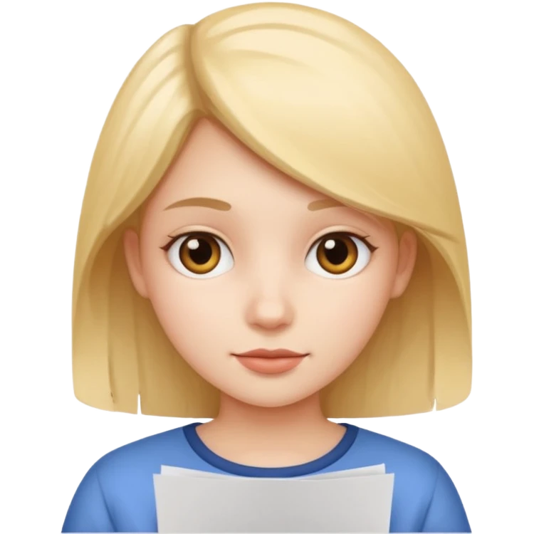 Girl holding a paper with a number emoji