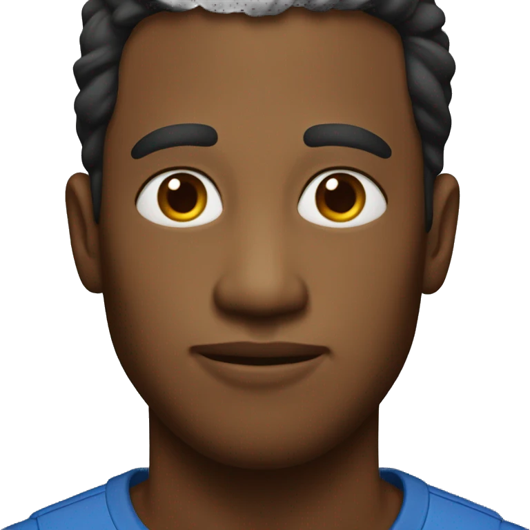 dark brown man in blue top emoji