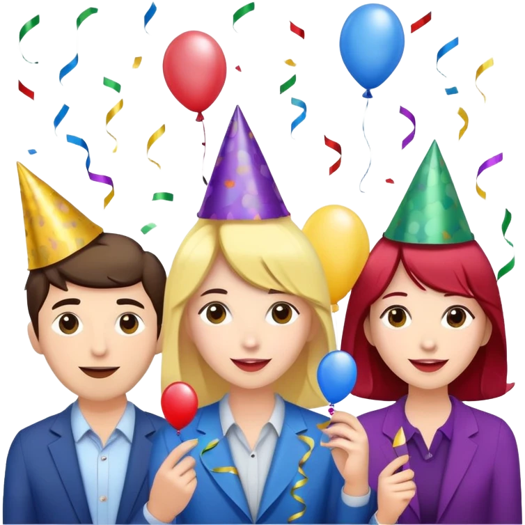 Party celebration with confetti and balloons emoji