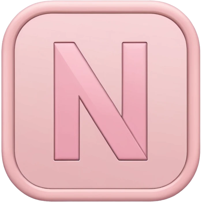 Netflix aesthetic "N" logo in pastel pink emoji