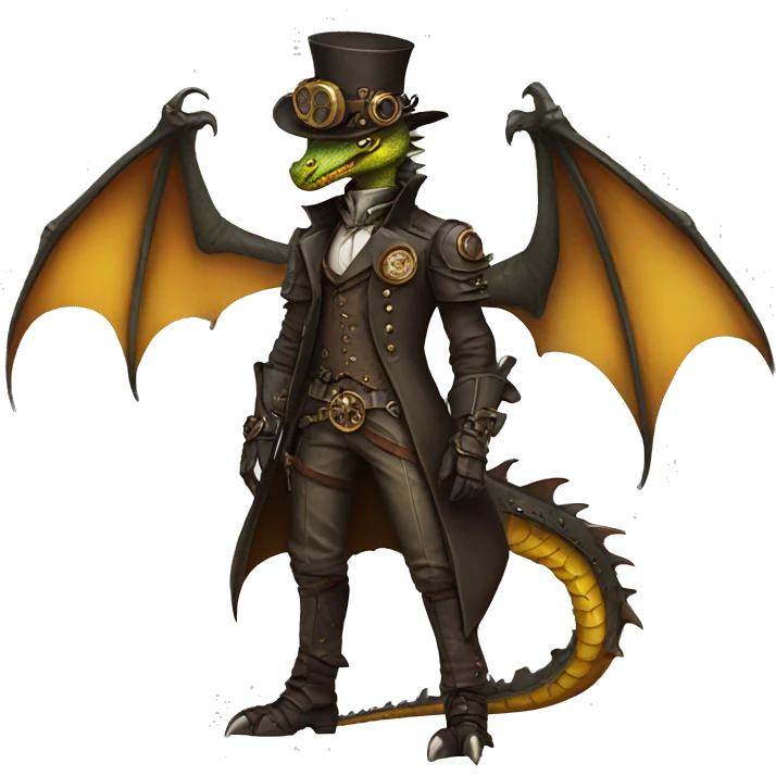 Steampunk Dragon full body emoji
