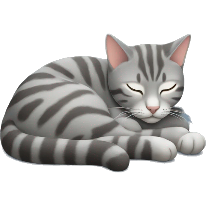 gray tabby cat sleeping emoji