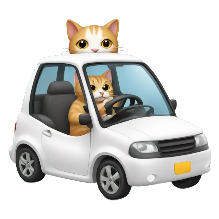 Cat driving a car  emoji