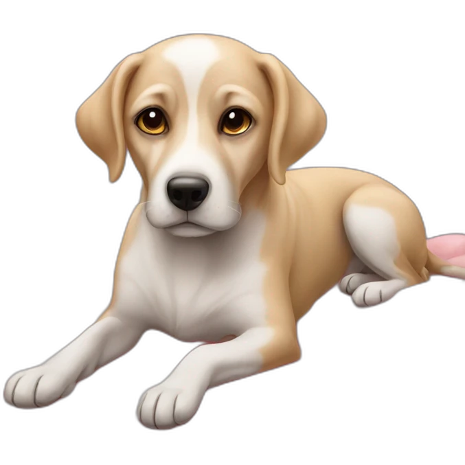 Chien dans un lit emoji