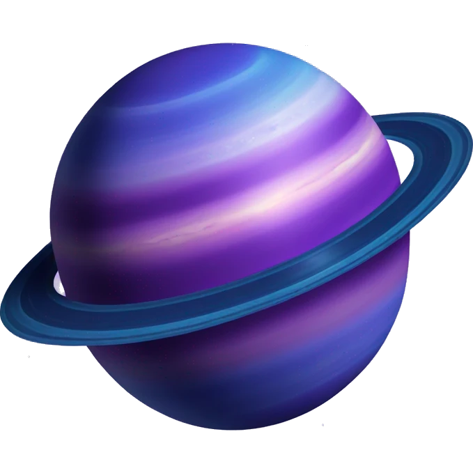 heart shape purple and blue Saturn planet emoji