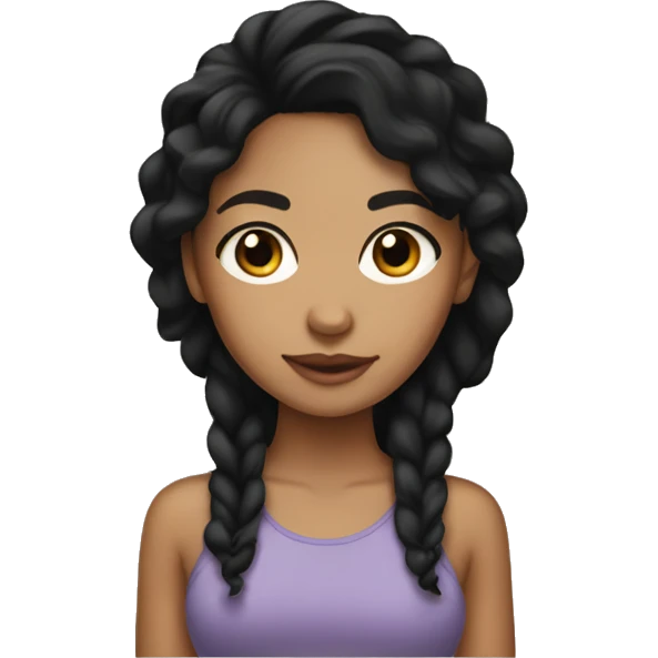 lightskin girl with black hair emoji