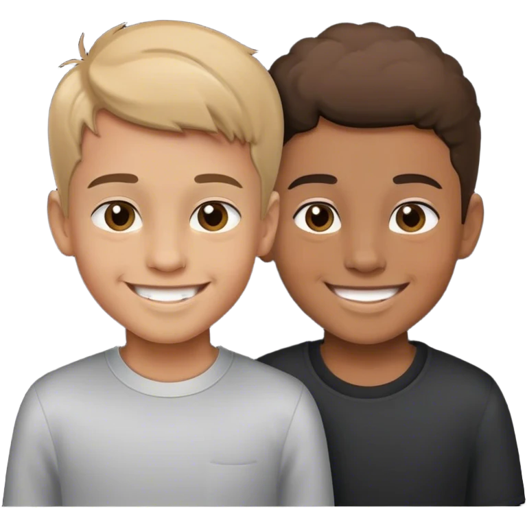 boys smiling on black background emoji