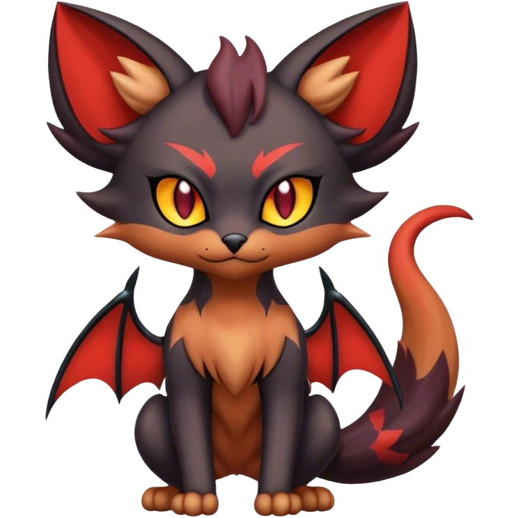 Noivern-Litten-Zorua-Bat-Cat full body emoji
