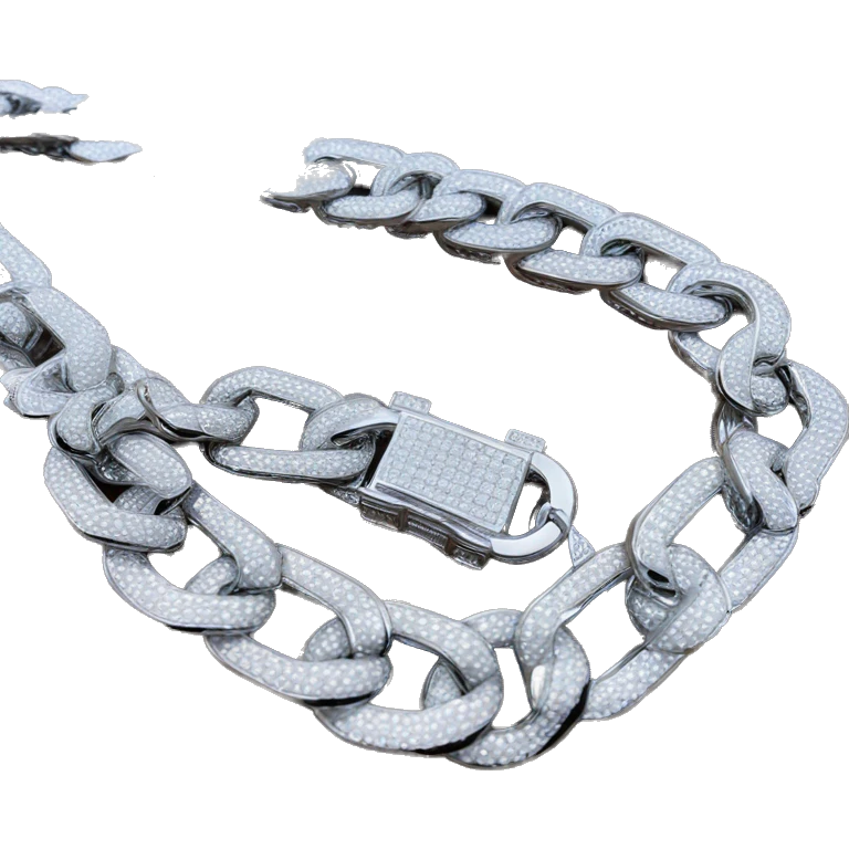 iced out bling cuban link chain silver emoji
